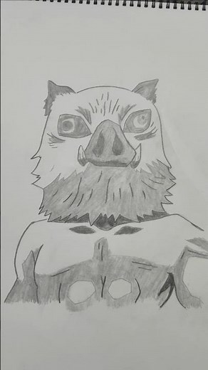 inosuke hashibira drawing ☠️ #shorts #animedrawing