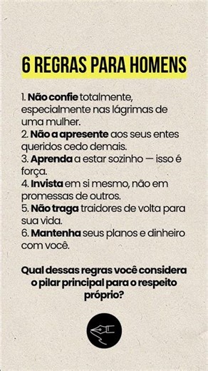 🛡️ 6 regras fundamentais para homens de valor #frases #motivação #frasesprofundas