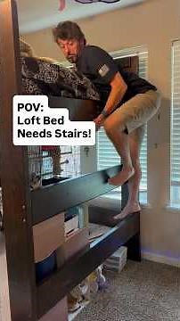 Loft Bed Bookcase Stairs #dadlife #diybuild