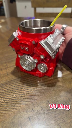 Retro V8 Engine Mug 🔥☕️ Not just for coffee—this mug is perfect for any drink… mine just happens to be an adult beverage 🍺😎 Heavy, detailed, and a total conversation starter. #CarGuyGift #EngineMug #GearheadLife #CoolFinds #TikTokCreatorPicks