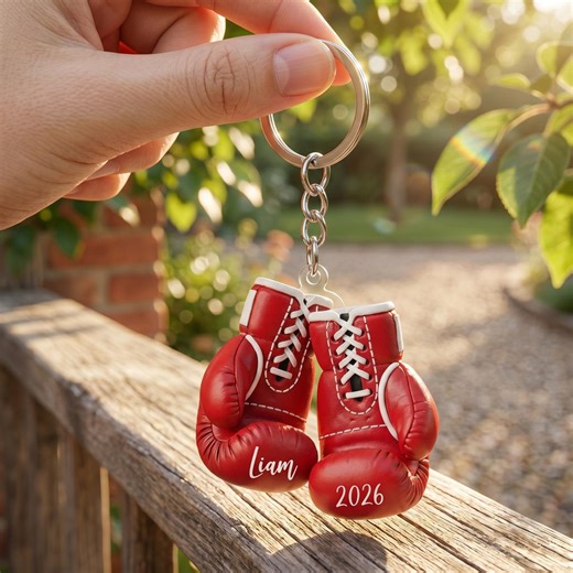 Personalized Boxing Acrylic Keychain, Custom Name Boxer Gift, Boxing Lover Keyring, Gym Sport Charm, Fighter Training Accessory - Etsy