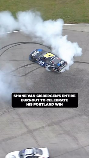 BURNOUT KING. 👑 Relive Shane van Gisbergen’s ENTIRE drift around the track from Portland. | NASCAR on USA