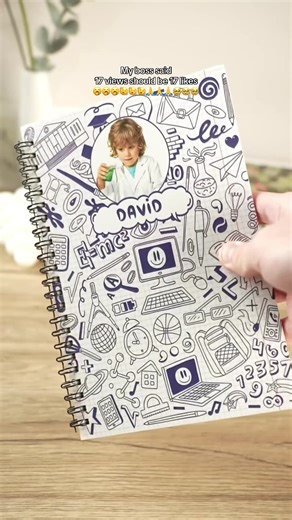 Custom notebook for my little boy with his name and face on it#notebook #fyp #backtoschool #teachersoftiktok #personalized