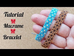 Tutorial How to make a macrame bracelet with beads|Βραχιολι μακραμε με χαντρες ‪@macramealex‬