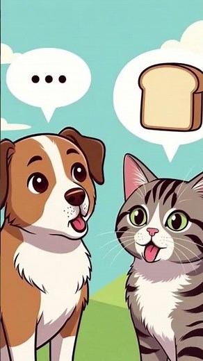 Dog and cat eating bread 🍞🥪#usashorts #dogshorts #catvideos #cartoon