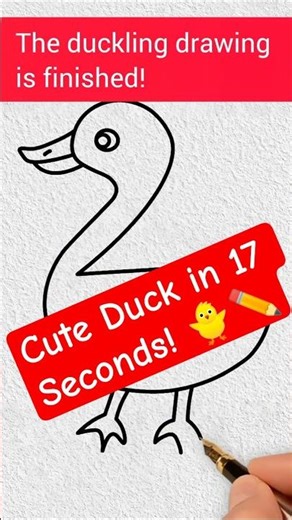 How to Draw a Cute Duckling 🐥 | Easy Duck Drawing for Kids & Beginners | Shorts