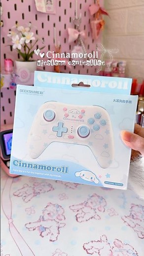 ‪@GeekShare‬ cutest controller ever! 🩵🪽 #nintendo #controller #cinnamoroll #cute #kawaii #gaming