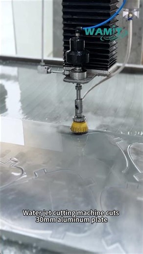 WAMIT Water jet cutting machine cuts 30mm aluminum plate