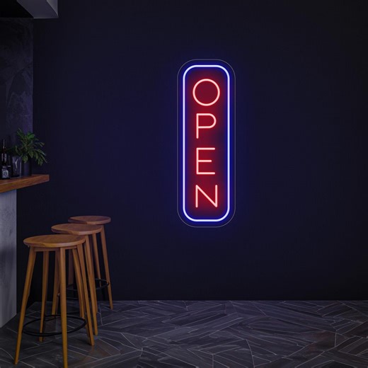 Neon Outdoor Vertical Open Sign, Waterproof LED Neon for Businesses, Large & Exterior Bright Light Store Sign, Custom Neon Open Sign Lights - Etsy UK