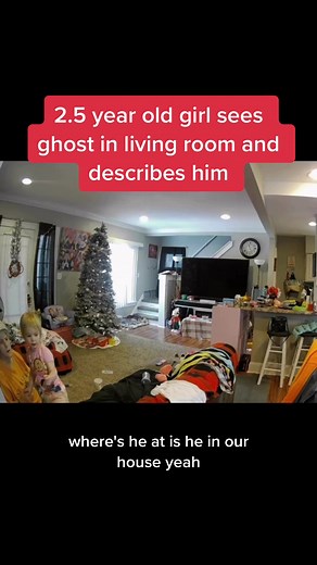 2.5 year old girl sees ghost in living room and describes him #ghost #spirit #deamon #horrortok #horror #spooky #creepy #mystery #toddler #scary #ghost #haunted #hauntedtiktok