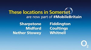 Somerset, home of cheddar cheese, you’ve now got even more to grin about with more #O24G being rolled out across the area 😀 #MobileBritain | O2