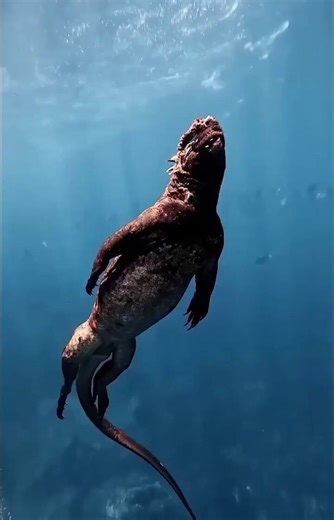The marine iguana is the only lizard on Earth that forages in the ocean. Endemic to the Galápagos, it evolved flattened tails for swimming, strong claws to grip volcanic rock, and specialized glands to remove excess salt from its body.Feeding almost entirely on marine algae, its life is a balance of cold dives and sun-warmed recovery.Evolution, in real time.📹: erickramosph