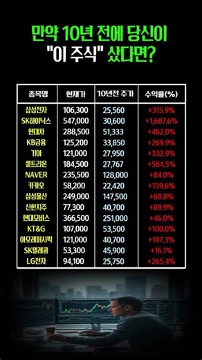 10년 전에 샀다면 얼마ㄷㄷ 상승률 1위 SK하이닉스 +1,688% 대박