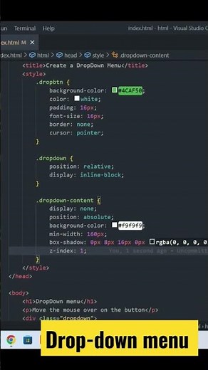 Drop-down menu in css html