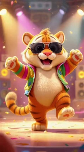 This Tiger Can Dance?! 🐯🔥 Funny animal animation #FunnyAnimals #KidsAnimation #CartoonTok #DancingTiger #AnimationTok