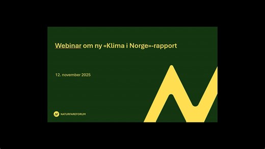 Webinar om ny «Klima i Norge»-rapport