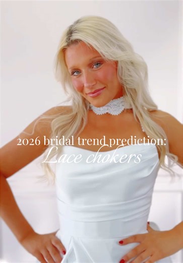 2026 bridal style prediction: the lace choker is officially back 🤍 Dating all the way back to the Victorian era, making a bold return in the 1920s, then again in the ’90s and early 2000s — and now it’s reclaiming its moment down the aisle. Romantic, vintage, and just the right amount of edge, this detail adds drama and history to a modern bridal look. Old-world romance meets new-era bride ✨ Would you wear this? Comment below! #bridaltrend #bridalfashion #2026bride
