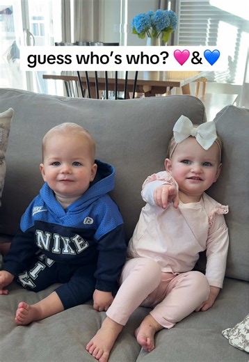 who’s the boy and who’s the girl? 🩷💙🩷💙 take your best guess! #whoswhochallenge #boyorgirl #babygirloutfit #babygender #whoswho @Nike