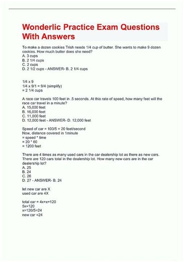 Latest Wonderlic Sample Test 28 Questions with complete solutions Latest 937 video