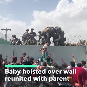 A baby who was seen hoisted over razor wire barriers at Kabul Airport on Thursday was reunited with a parent, the Pentagon said. The baby was ill and given medical care. Latest on Afghanistan: https://trib.al/Frn6XkD | Bloomberg Originals