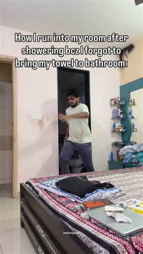 Omkar Sonawane | Wait till the end 😭 (reel, relatable, shower, winter, forgot towel, bathroom, comedy, mom, desi mom, funny, cold, wet floor, running,... | Instagram