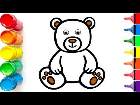 Drawing and Coloring a Cute Teddy Bear | Easy Step by Step Tutorial