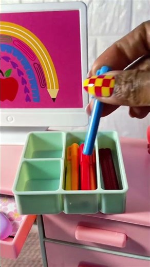 Let's set up my homework desk #toys #asmr #asmrsounds #oddlysatisfyingvideo #shorts