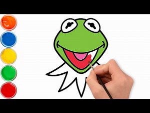 How to draw Kermit the Frog for kids easy and step by step? 😍🌹