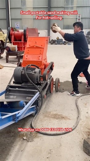 Small portable stone grinder, stone grinding machine,stone powder making mill#bricks making