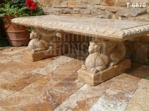 [Hot Item] Marble Stone Garden Bench Carved with Dragon