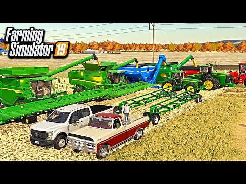 GIANT CORN HARVEST SETUP! (X9 COMBINE WITH 16 ROW HEAD) | FARMING SIMULATOR 2019