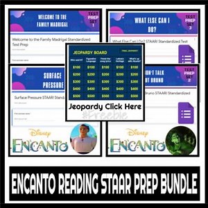 BUNDLE Disney's Encanto STAAR Comprehension | PDF Google Forms & Task Cards |
