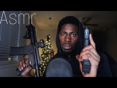 ASMR gun dealer role-play