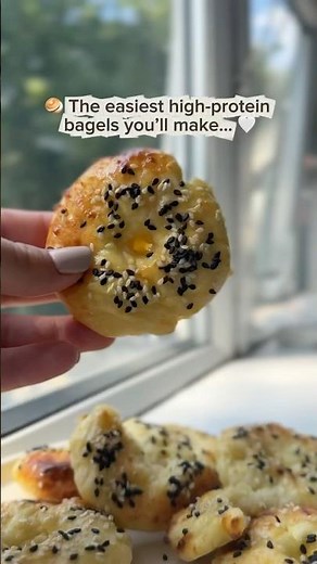 4 Ingredient Cottage Cheese Bagels 🥯 | Easy High Protein Recipe #blw