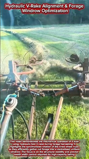 Hydraulic V-Rake Alignment & Forage Windrow Optimization