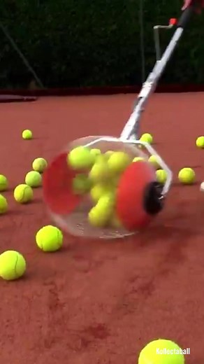 #engineering This tool collects tennis balls as it goes making sure no ball is left on the field. 🎾
