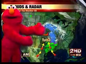 Elmo does the weather
