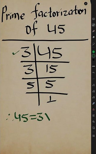 Prime Factors of 45 l Prime Factorization of 45