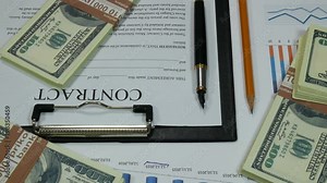 Modern finance graph of a large corporation. Contract and company income chart.