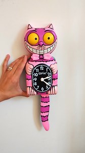 Pink Cheshire Cat Kit-cat Klock© Custom Clock - Original Art Custom Painted Alice in Wonderland X Gabbie - One of a Kind! - Etsy