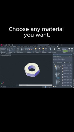 Make Your Model Look REAL! Change Material in AutoCAD. #autocad #shorts #3dmodeling #tutorial #cad