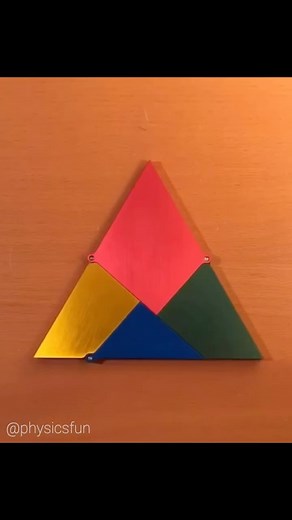 Dudeney’s Dissection: another favorite from the archive with a bright color theme- an equilateral triangle can be cut (dissected) into four pieces that will then assemble into a square. Interestingly the four parts are all different in shape (the green and yellow pieces are similar but not the same). This hinged model is comprised of precision machined and anodized aluminum, and can be folded back and forth between the two simplest regular polygons. It is not known if a similar three piece disse