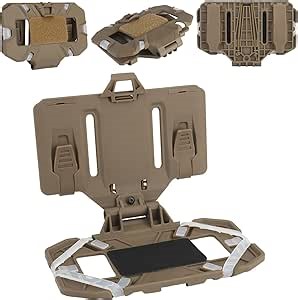 Tactical Plate Carrier Vest Attachments, Tactical Phone Holder Universal Molle Phone Chest Mount Phone Holder Quick Release Folded Navigation Board for Screen Size 4.7"-6.7" (Tan)