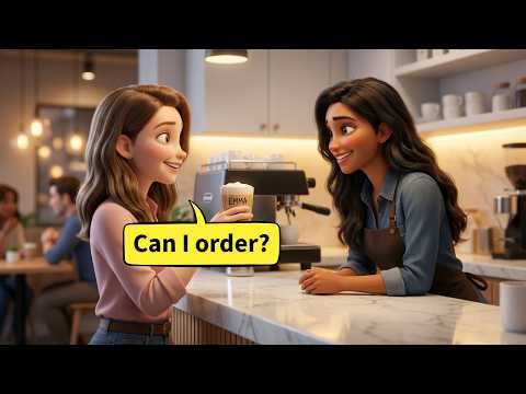 10 Simple English Conversations for Ordering Coffee | Real Life Dialogues A1-A2