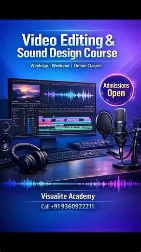 visualite academy | Weekend Video Editing & Sound Design Course in Chennai|Tamil Nadu|India 📍 At Visualite Academy 📞 Call Now: +91 9360922211 Master the art... | Instagram
