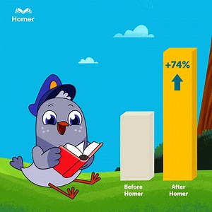 Our learn to read app was shown to boost early reading scores by 74% - Try Homer for FREE today! | Homer
