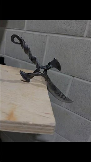 Forging a dagger from a high carbon railroad spike. #rootsandanvil #blacksmith #knifemaking