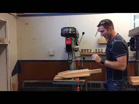 Stool - Drilling the Angled Leg Holes