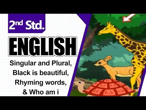 Basic English | 2nd Std English Class |Black is beautiful, Who am i , Rhyming words, Frame new words