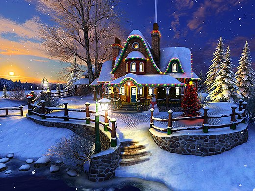 White Christmas 3D Screensaver
